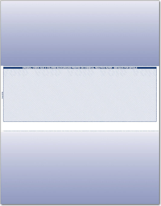 Middle Blank Check Paper for Peachtree Accounting, VersaCheck CP509 CP509-REAM-MIDDLE-BLANK-CHECK-STOCK