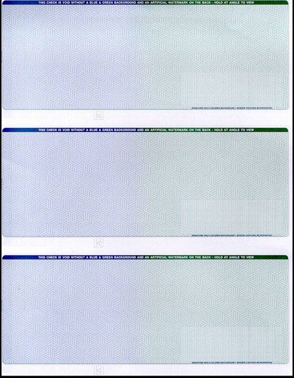 3 Checks per Page, Blank Check Paper CP613 - 2 Perforations (1 Ream) CP613-REAM-3-PER-PAGE-BLANK-CHECK-STOCK