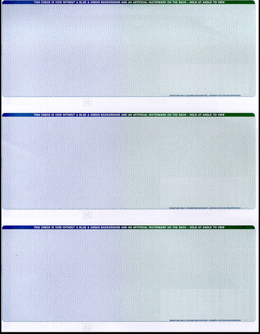 3 Checks per Page, Blank Check Paper CP613 - 2 Perforations (1 Ream) CP613-REAM-3-PER-PAGE-BLANK-CHECK-STOCK