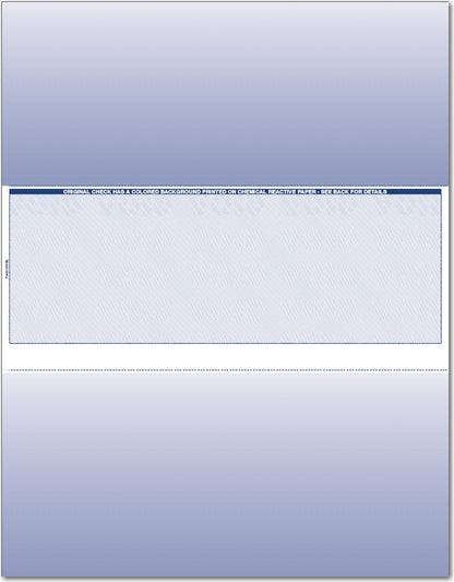 Middle Blank Check Paper for Peachtree Accounting, VersaCheck CP509 CP509-REAM-MIDDLE-BLANK-CHECK-STOCK