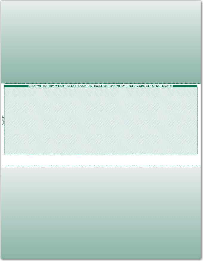 Middle Blank Check Paper for Peachtree Accounting, VersaCheck CP509 CP509-REAM-MIDDLE-BLANK-CHECK-STOCK