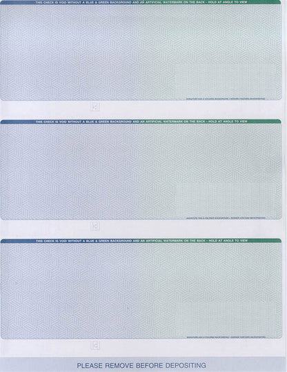 3 Checks per Page, Blank Check Paper for Quickbooks, Quicken CP616 CP616-REAM-3-PER-PAGE-BLANK-CHECK-STOCK