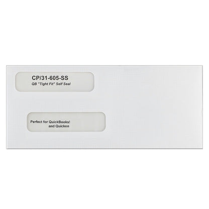 Self-seal envelopes for QuickBooks checks and quicken checks, double window - CP31-605-SS