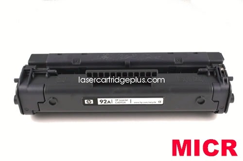 4 MICR Toner Cartridges Replacement for HP C4092A; Models: Laserjet 1100 Myriad Re-Manufactured MICR Toner Cartridges Bulk: MHC4092A 1100A, 1100A se, etc; Black Ink 